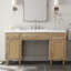 Meuble-lavabo simple 60 po avec lavabo SMC et pieds en bois massif, rangement spacieux pour la salle de bain-94914445