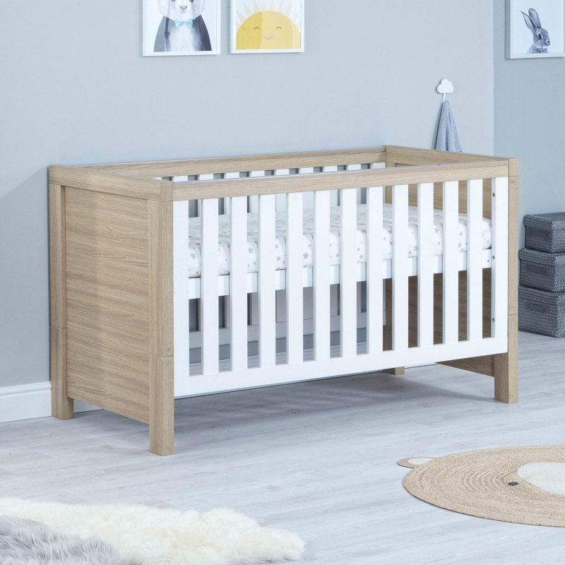 Luno Cot Bed, White Oak, No