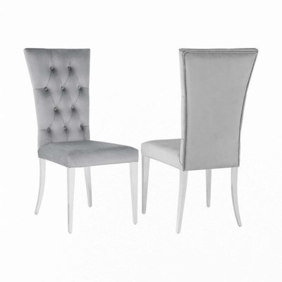 Set Of 2 Velvet Upholstered Side Chairs