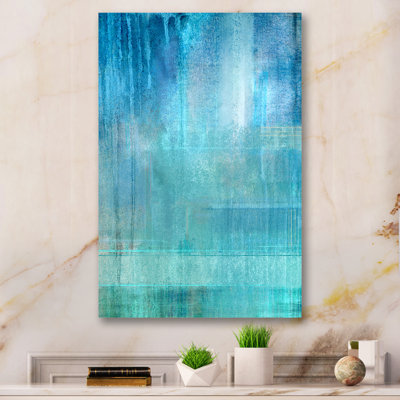 Blue Meets Turquoise Abstract Art II - Painting on Canvas