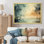 Coucher de soleil sur le lac, reproduction d'art rétro sur toile