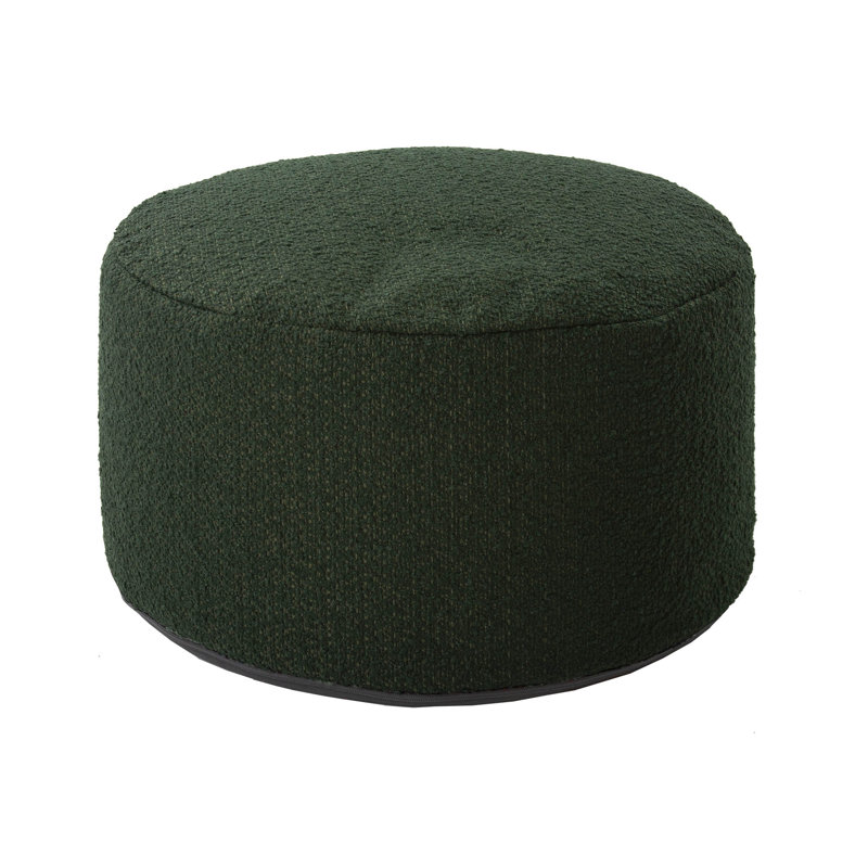Upholstered Pouf, Barbet Forest Polyester, 12" H x 22" W x 22" D 