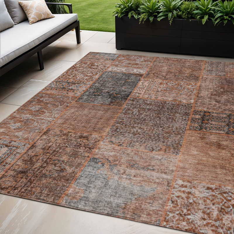 Tapis intérieur lavable 5 pi x 8 pi Patchwork