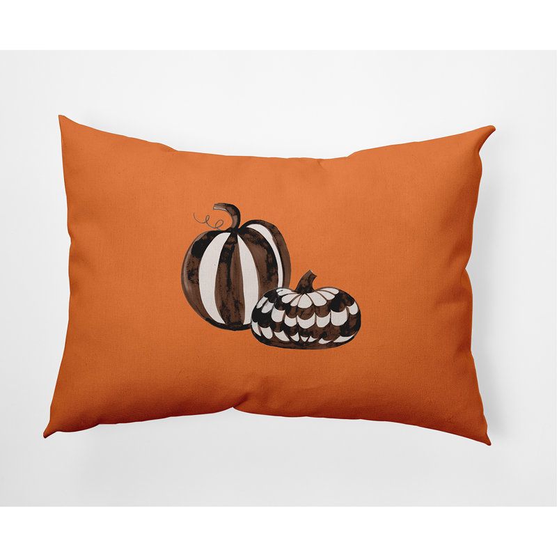 Outdoor Reversible Throw Pillow, Orange