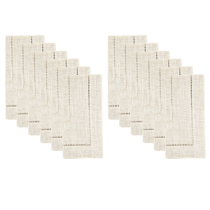Ensemble de 12 serviettes en lin à mélange de lin Toscana, L 20 po x L 20 po