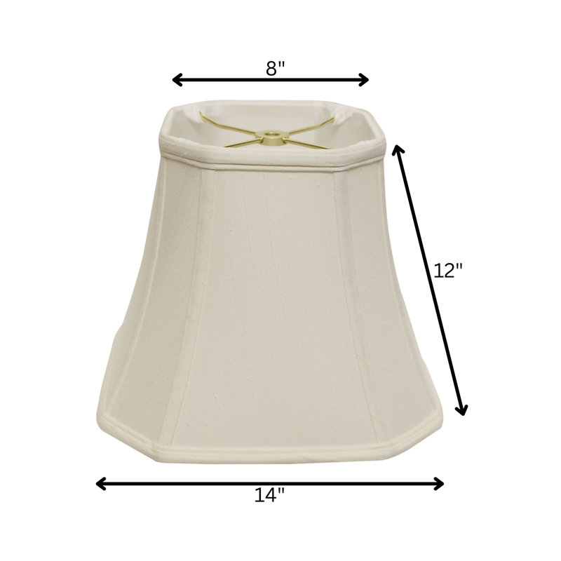 Abat-jour en tissu avec abat-jour en forme de cloche carrée, H 12 po x l 14 po x P 14 po, Blanc