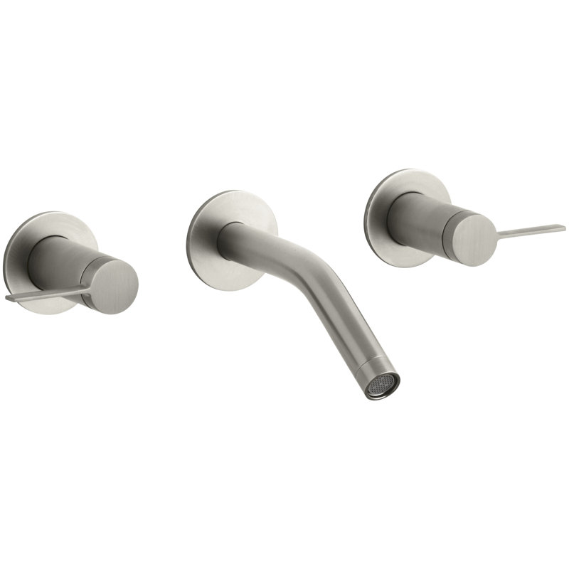 Stillness® Widespread Wall-Mount Bathroom Sink Faucet Trim, Requires Valve, Vibrant Brushed Nickel
