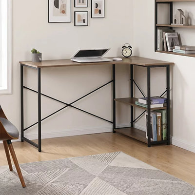 L-Shaped Iron Computer Desk