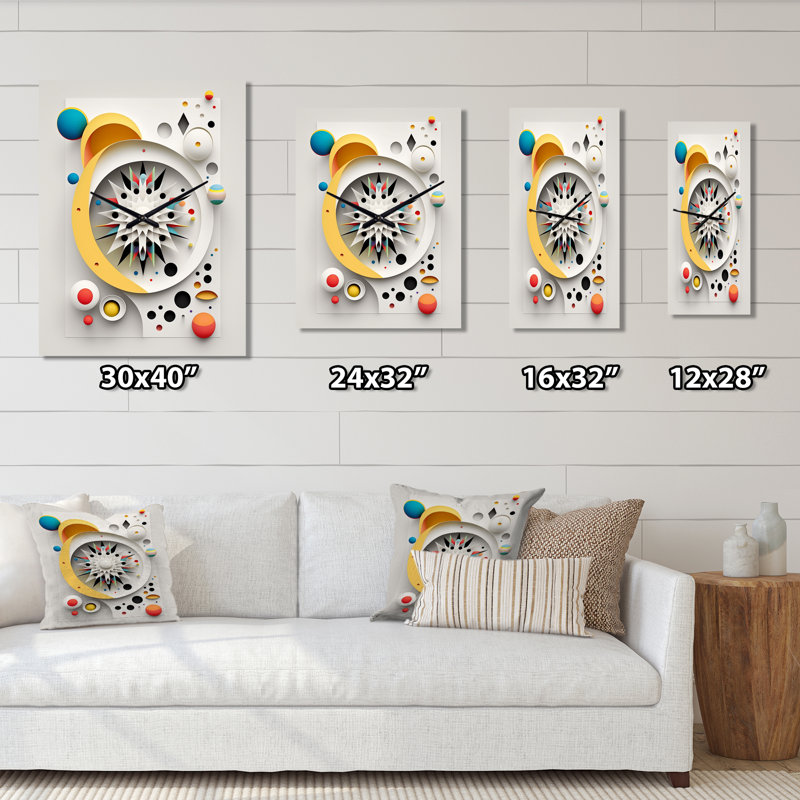 Horloge murale géométrique moderne surdimensionnée, H 32 po x l 16 po x P 1 po