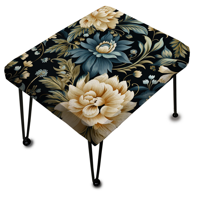 Tribal Green Damask Accents I - Repose-pieds rectangulaire damassé