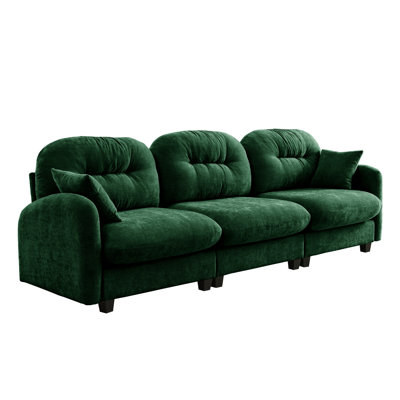 Three - Seat Sectional Couch With Soft Chenille, High Density Foam And Ergonomic Curved Design For Bedroom Comfort Modular Elegant Decorating