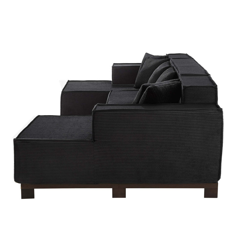 Canapé modulaire en forme de U Modern, Noir
