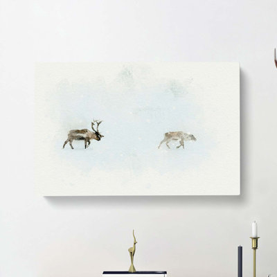 Reindeer In Abstract - Wrapped Canvas