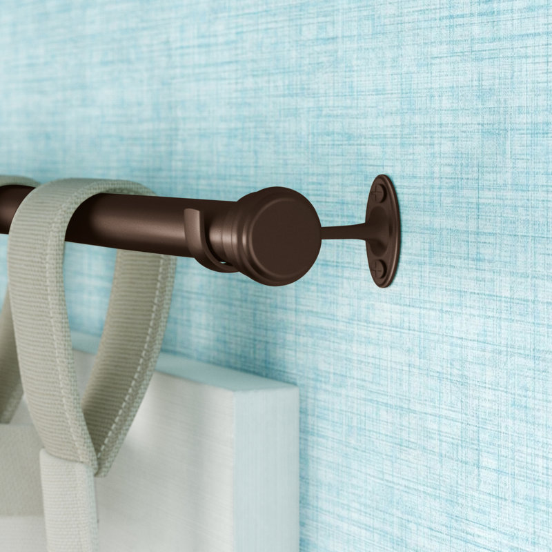 Linc Metal Adjustable Single Curtain Rod, 72"-144" W, Copper