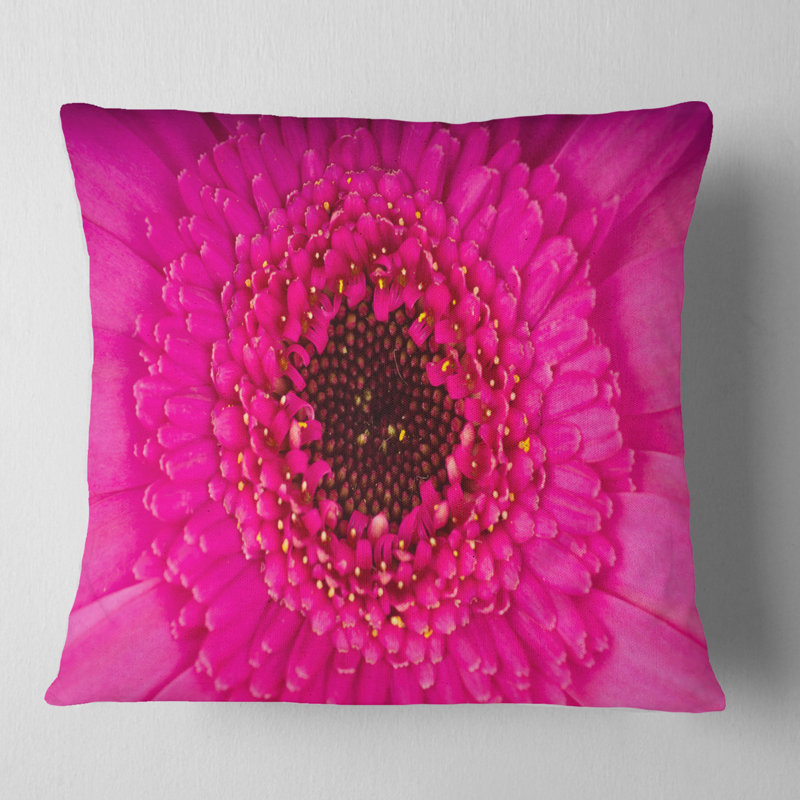 Coussin de fleurs photo de gerbera flowerswork, 16 po x 1 po, Coussin décoratif