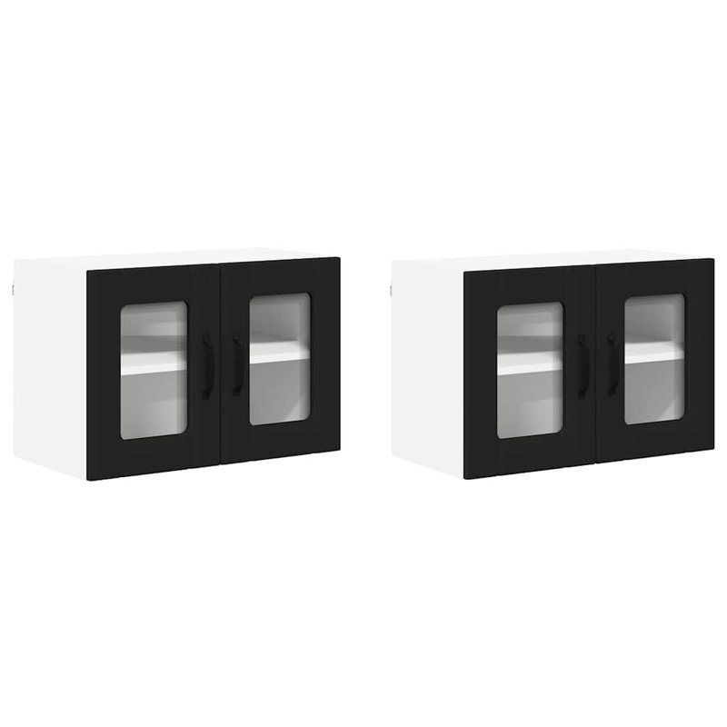 Vidaxl Kitchen Cabinet With Shelf 2 Pcs Artisan Oak 60 X 31 X 40 Cm, Black
