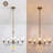 5-light 26"W Antique Brass Modern Spider Chandelier with Glass Shade for Dining Room or Kitchen Island-1030308658