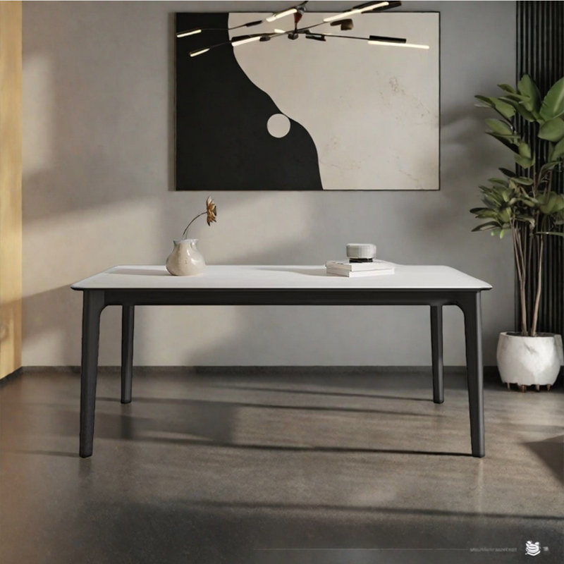 Table de salle à manger rectangulaire en bois de frêne, H 29,53 po x L 55,12 po x l 31,5 po