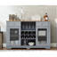 Buffet avec 2 tiroirs, support à vin et verre, armoires à portes séduisantes, pour la cuisine, bleu / chêne bleu chêne 4, rangement, salle à manger