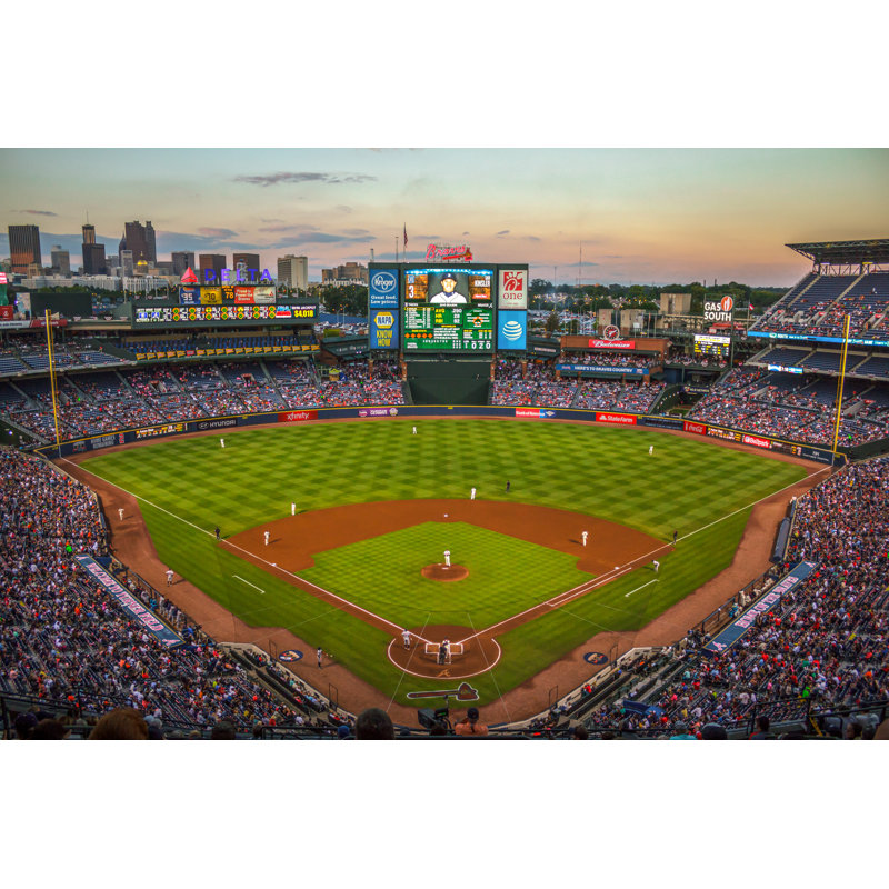 Atlanta Braves Baseball Stadium, Grand Angle, Gametime, Baseball, Stade, H 16 po x l 24 po x P 1,5 po