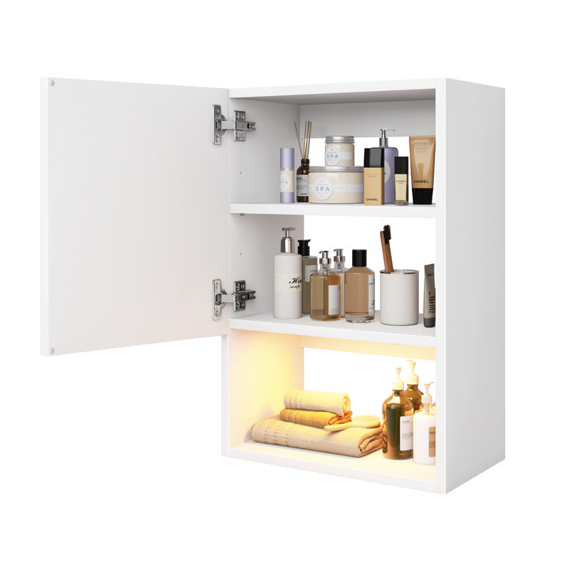 Wall Mounted Bathroom Storage Cabinets With Lights, Marble