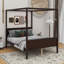 Grand lit plateforme en bois avec tête et pied de lit, lattes-87938237