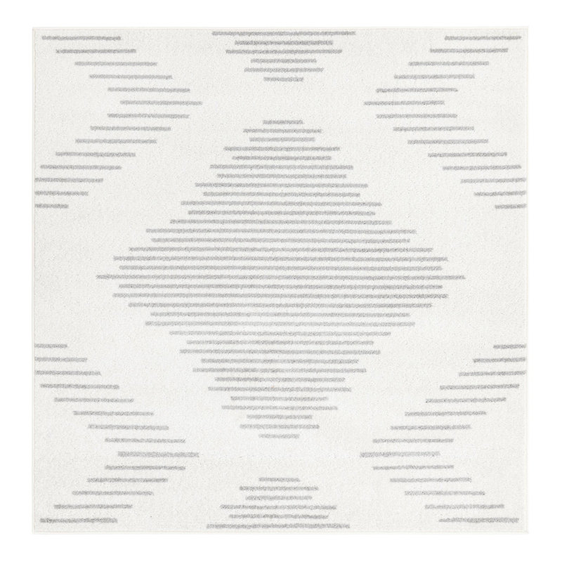 Tapis gris et ivoire Cohutta, Carré 5 pi 3 po
