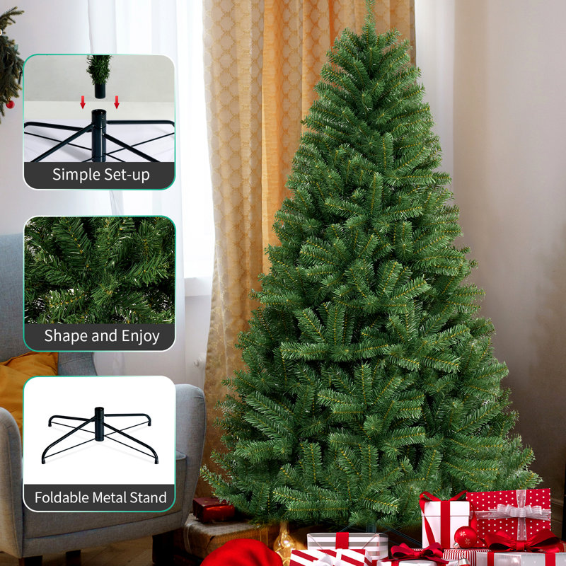 Arbre de Noël artificiel vert facile à installer - support inclus, 7,5 pi