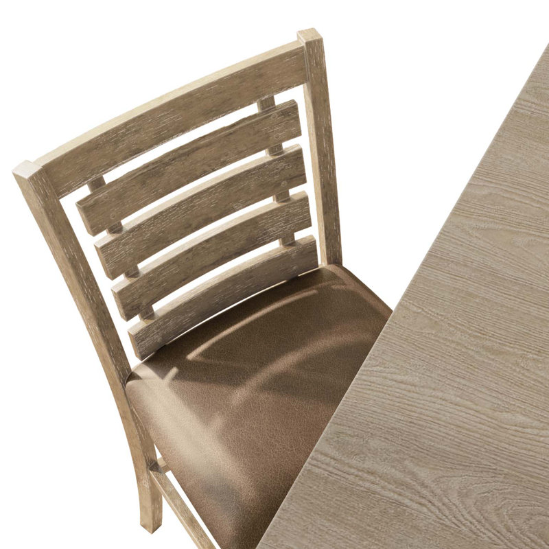 Ensemble de 2 chaises de salle à manger à hauteur de comptoir de style rustique moderne en bois massif