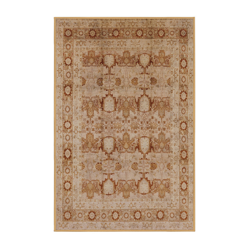 Tapis oriental oriental brun / beige, Rectangle 7 pi x 9 pi