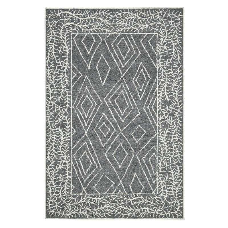 Ahniyla Wool Geometric Indoor Rug, Rectangle 9' x 13'