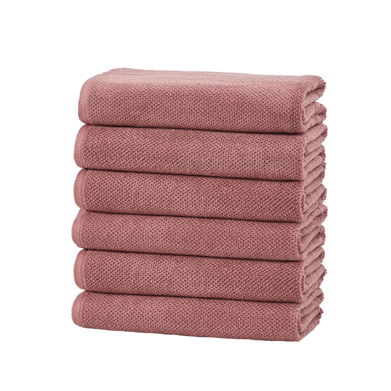 Desert Rose Heavyweight Cotton Hand Towel Set (6 Pieces)