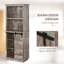Buffet de cuisine autoportant rustique avec huche, armoire de rangement pour garde-manger avec porte de grange coulissante, tablette réglable, bois rétro