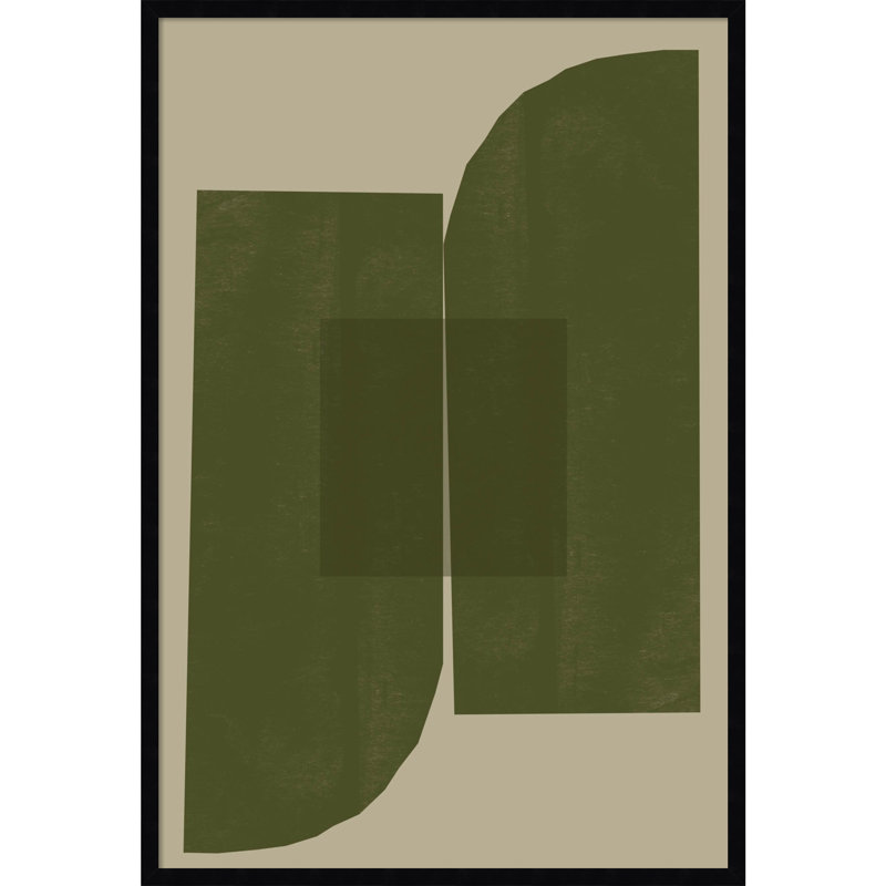 "Percey Green Composition 2" par le studio MIUUS, reproduction d'art encadrée en bois, Noir, H 41 po x l 28 po