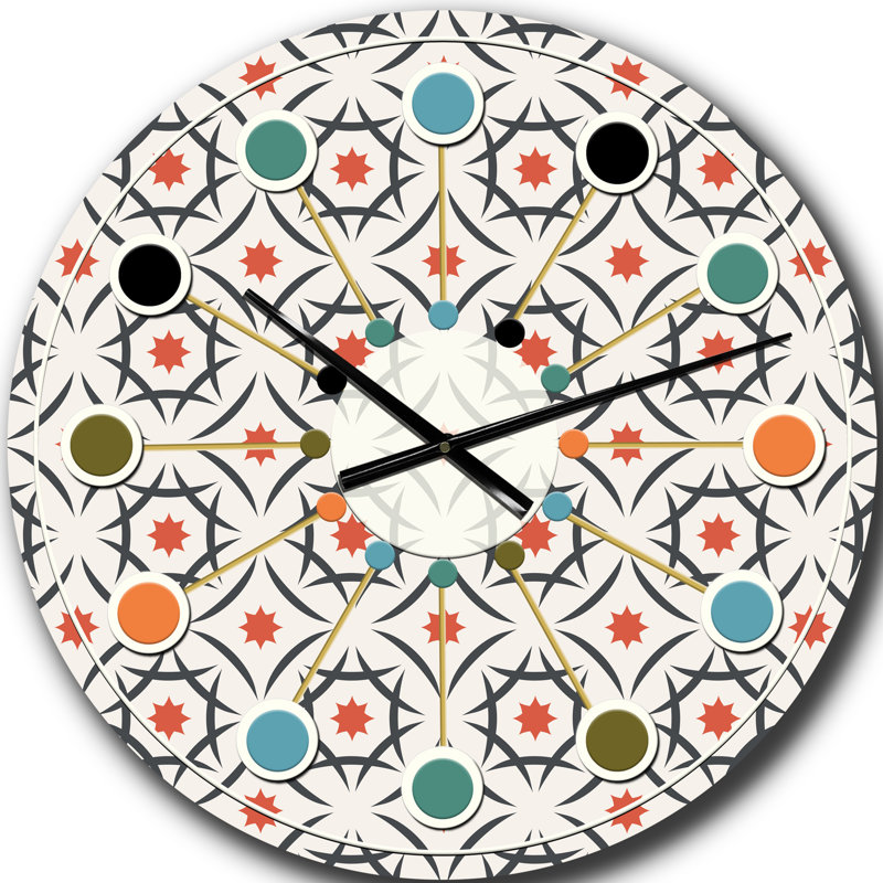 Abstract Abstract Design V - horloge murale moderne Mid-Century, Grand