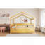 Lit double en bois avec lit gigogne simple