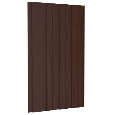 vidaXL Roof Panel 12 pcs Brown 31.50 x 17.72 in Galvanised steel