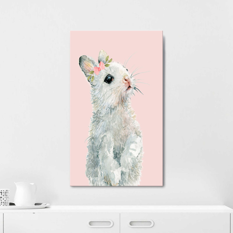"Bunny Dressed Up" par Carol Robinson, reproduction sur toile, H 48 po x l 28 po x P 1,5 po