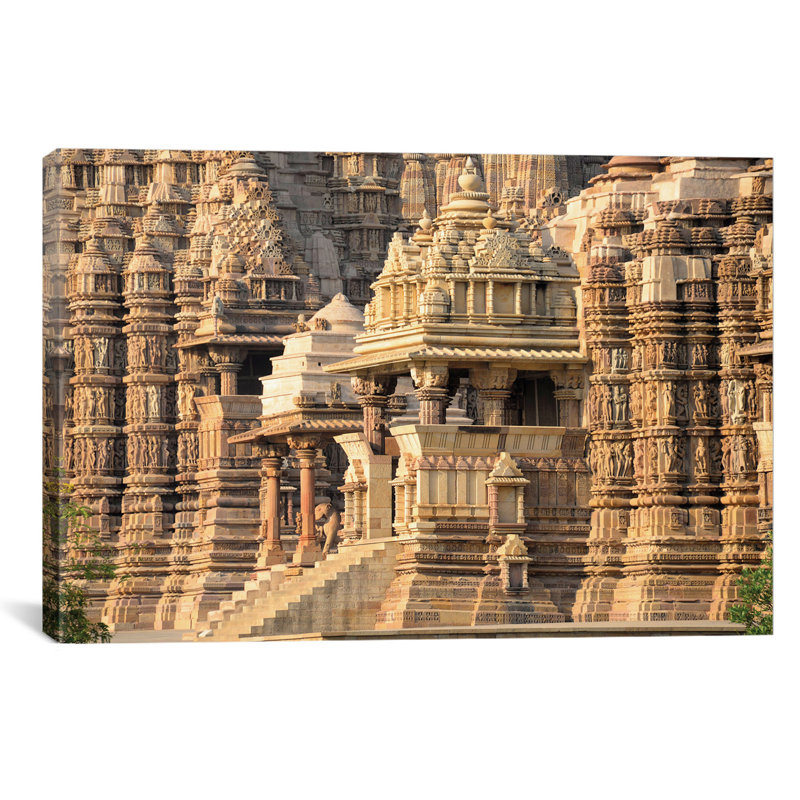 « khajuraho group of monuments », reproduction de photo sur toile, H 24 po x l 32 po x P 1 po, Papier avec cadre noir, Oui