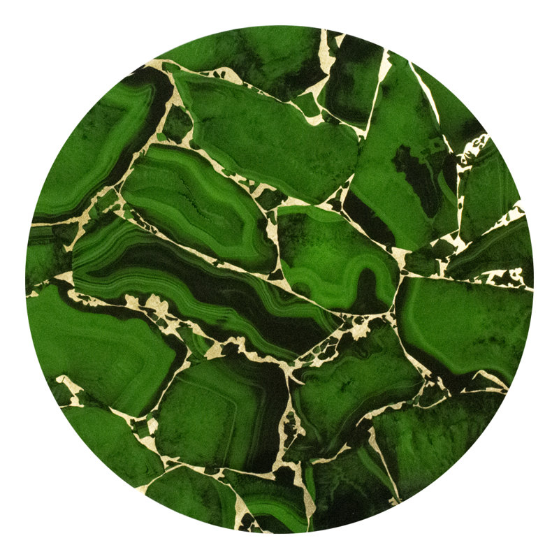 Stone Lacquer Placemat in Round, Emerald
