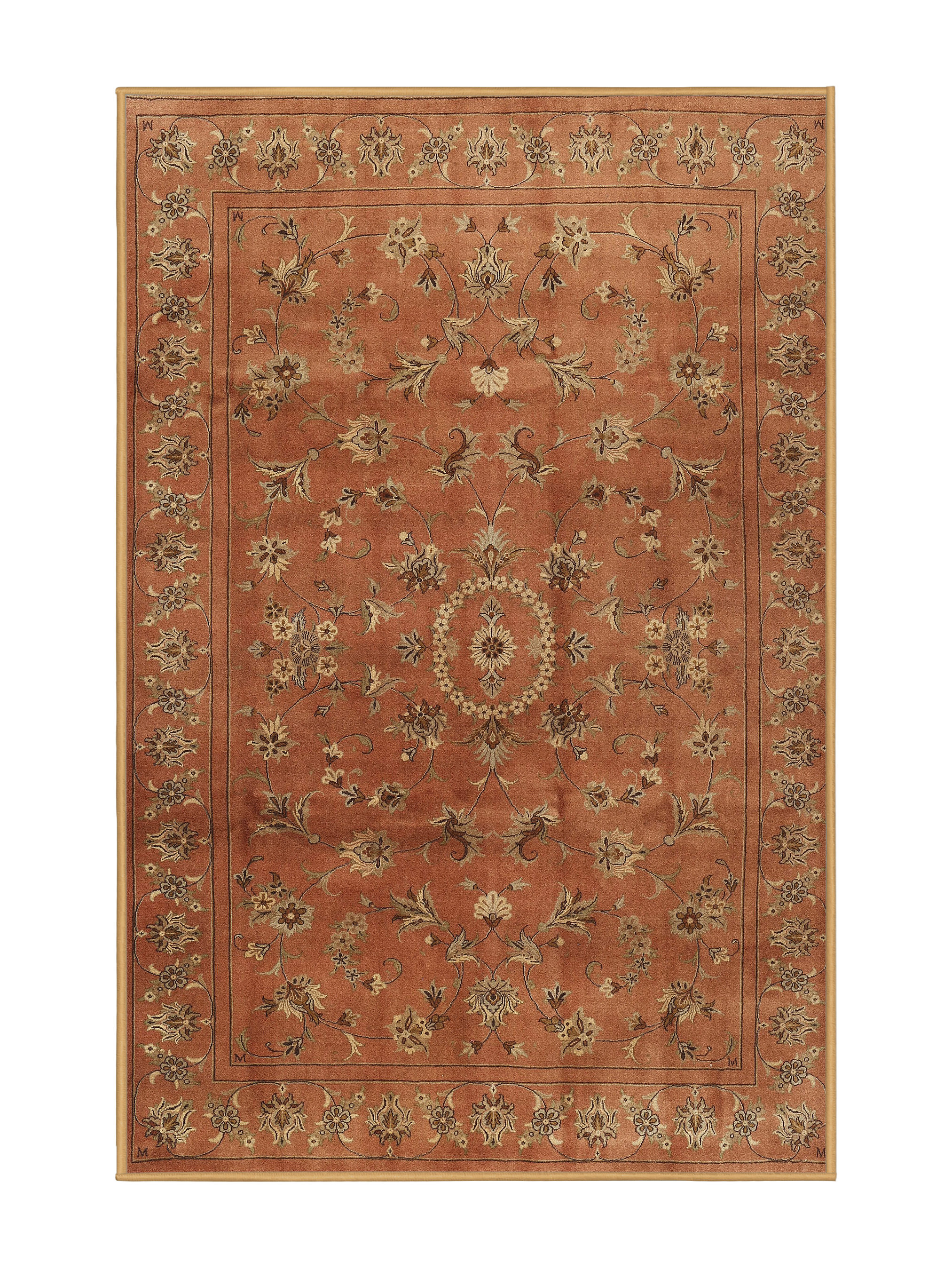 Bloomsbury Market Lantremange Traditional Orange/Beige Area Rug ...