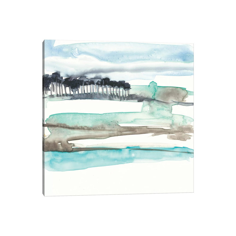 Mountains To Sea II by Jennifer Goldberger - Wrapped Canvas Painting, 30.48 cm H x 30.48 cm W