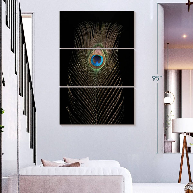 Brampt Posh Peacock Feather, 74" H x 48" W