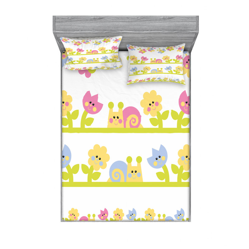 Ensemble de draps caricature, Ensemble de draps pour lit double avec un drap-hou