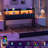 Upholstered Headboard with LED Lights and Charging Station-221662603