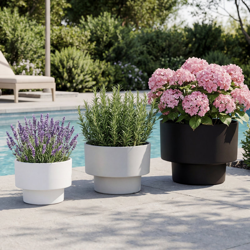 3-Piece Set PE Tiered Cylindrical Planters