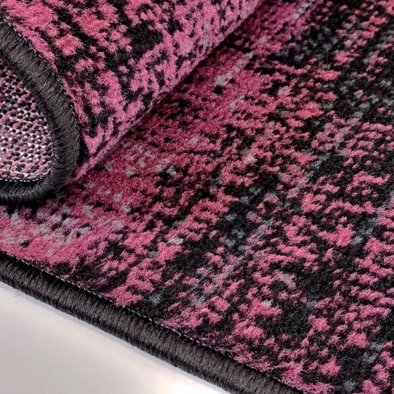 Aayusha Violet/Black Rug, Rectangle 120 x 170cm