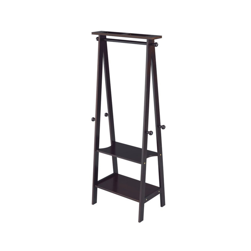 59" Tall Standing Garment / Coat Rack,  Finish, Tan