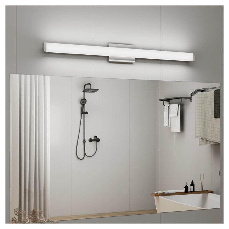 Luminaire de meuble-lavabo mural moderne en nickel brossé à DEL moderne 41 po