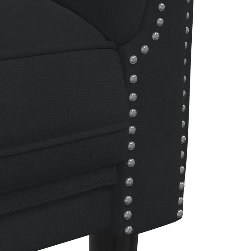 Ensemble de canapé Vidaxl en velours noir, contreplaqué, grand bois durable